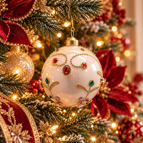 EDG Enzo De Gasperi Addobbo Palla con Gemme Pink Mix Ø10 cm – Decorazione di Natale