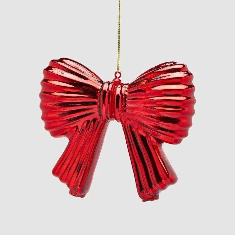 EDG Enzo De Gasperi Nœud de Noël Rouge H11xL13 cm – Décoration pour Sapin de Noël