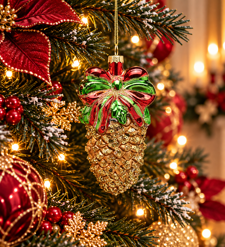 EDG Enzo De Gasperi Addobbo Pigna Multicolor H13 Ø7 cm – Decorazione di Natale