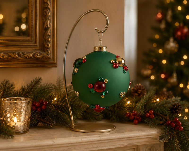EDG Enzo De Gasperi Palla di Natale con Bolle Ø10 cm Verde – Addobbo per Albero di Natale