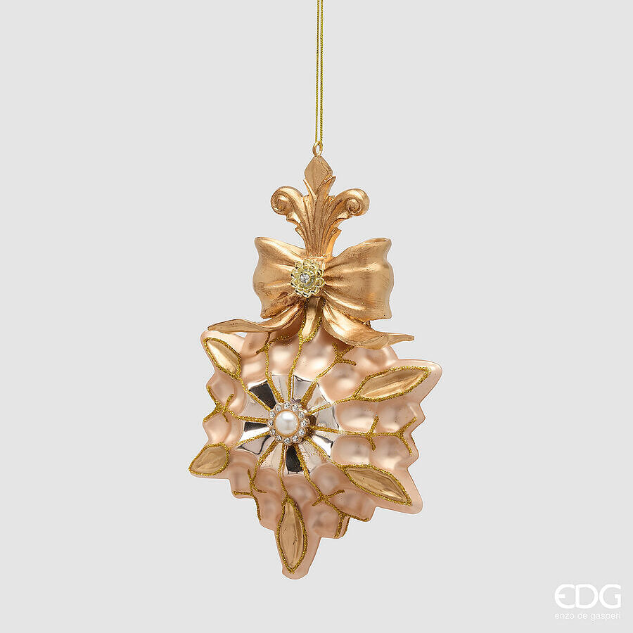 EDG Enzo De Gasperi Étoile de Noël H17,5 Ø12 cm Or – Décoration pour Sapin de Noël