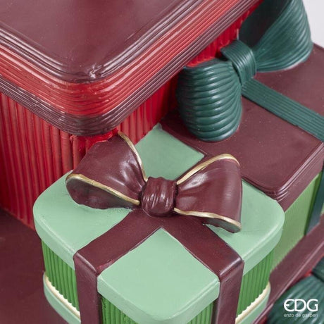 EDG Enzo De Gasperi Base Pino con Regali Green Red 54x54xH50 cm – Decorazione di Natale
