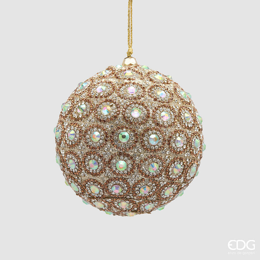 EDG Enzo De Gasperi Ornement Boule de Noël Top Jewel Silver Gold Ø10 cm – Décoration de Noël