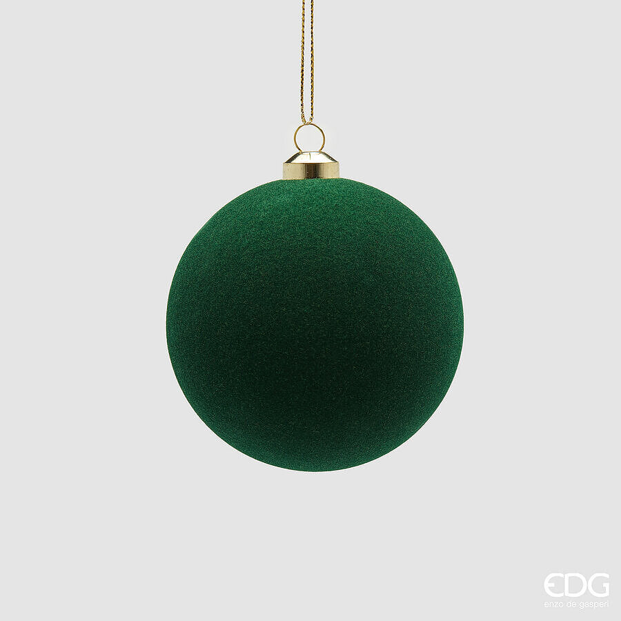 EDG Enzo De Gasperi Boules de Noël en Velours Dark Green Ø8 cm – Lot de 8 Pièces