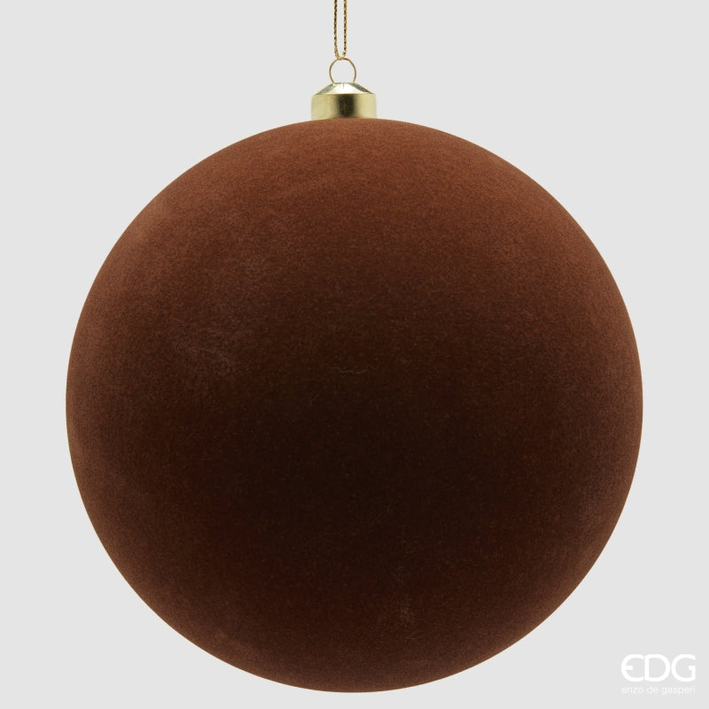Boules de Noël EDG Enzo De Gasperi en Velours Brown Mix Ø20 cm – Set 3 pcs