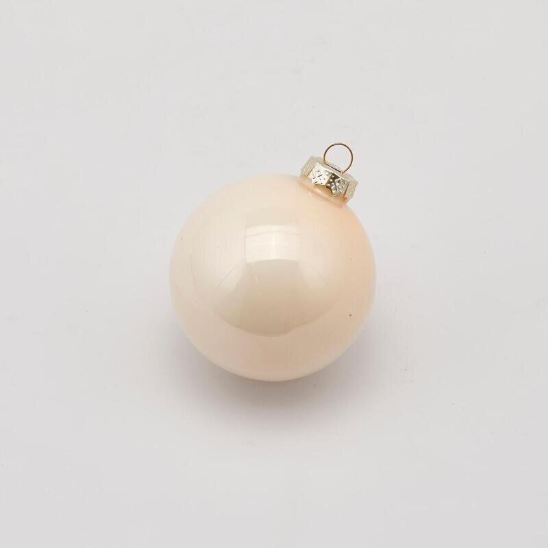 EDG Enzo De Gasperi Pallina di Natale in vetro champagne, diametro 8 cm, conf. 4 pz