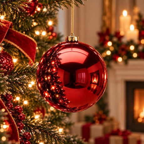 Boule de Noël EDG Enzo De Gasperi Brillante Burgundy Ø15 cm – Décoration Sapin