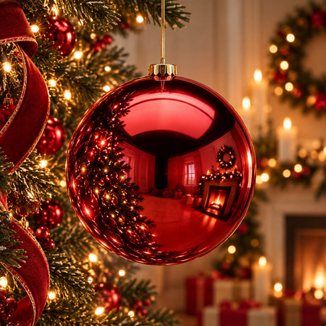 EDG Enzo De Gasperi Pallina di Natale Lucida Burgundy Ø20 cm – Addobbo Natalizio