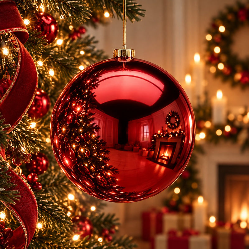 Boule de Noël EDG Enzo De Gasperi Brillante Burgundy Ø20 cm – Décoration de Noël