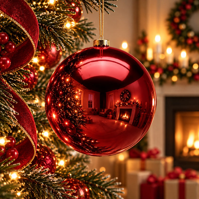 Boule de Noël EDG Enzo De Gasperi Brillante Burgundy Ø25 cm – Décoration Noël