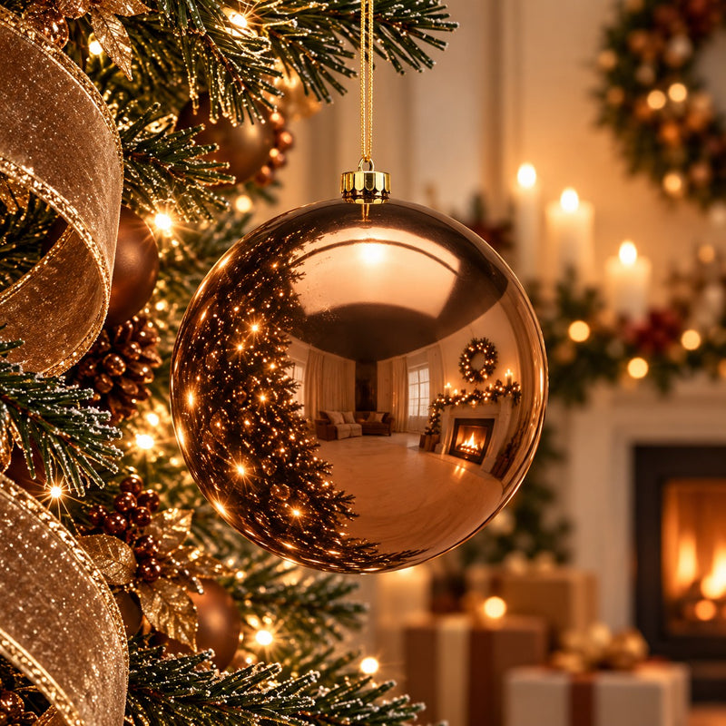 Boule de Noël EDG Enzo De Gasperi Brillante Marron Ø25 cm – Décoration de Noël