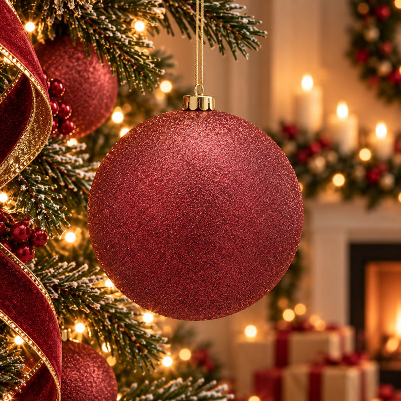 Boule de Noël EDG Enzo De Gasperi Glitter Burgundy Ø20 cm – Décoration de Noël
