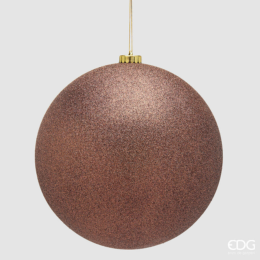 EDG Enzo De Gasperi Boule de Noël Pailletée Marron Ø20 cm – Décoration de Noël
