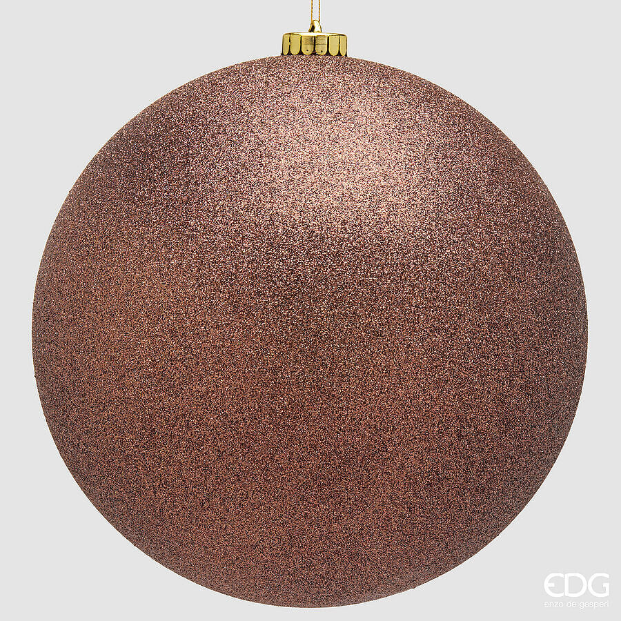 EDG Enzo De Gasperi Boule de Noël Paillettes Marron Ø25 cm – Décoration de Noël