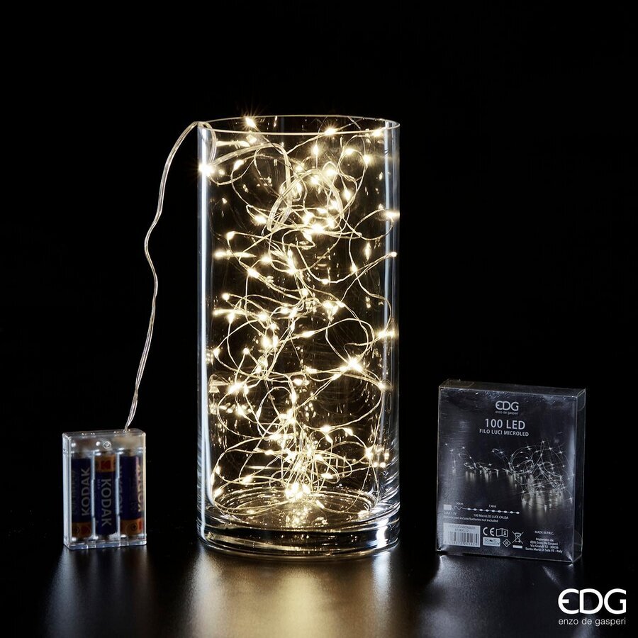 Guirlande lumineuse de Noël EDG Enzo De Gasperi MicroLed X 100 7,4 + 5 m Ivoire