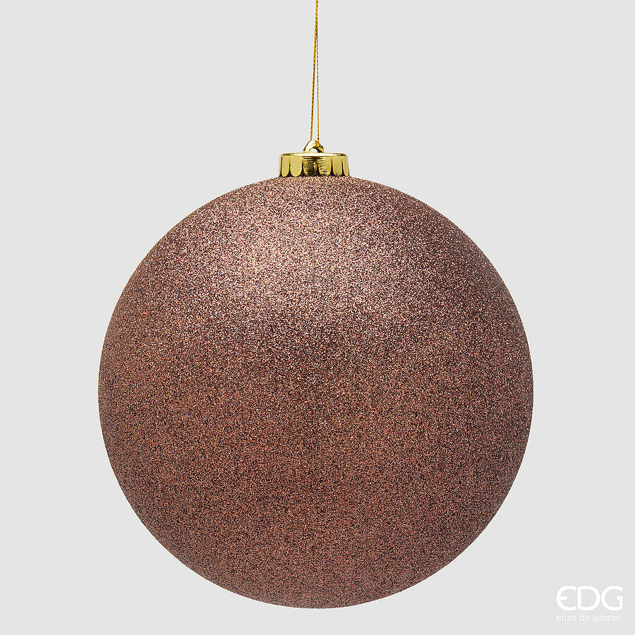 EDG Enzo De Gasperi Boule de Noël Paillettes Marron Ø15 cm – Décoration de Noël