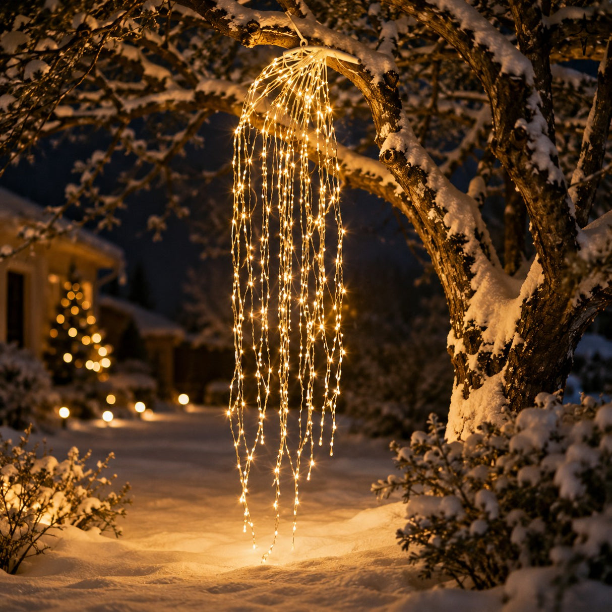 EDG Enzo De Gasperi Guirlande lumineuse de Noël à LED, 40 fils, 1120 lumières, longueur 240 cm, câble 10 m, couleur ivoire.