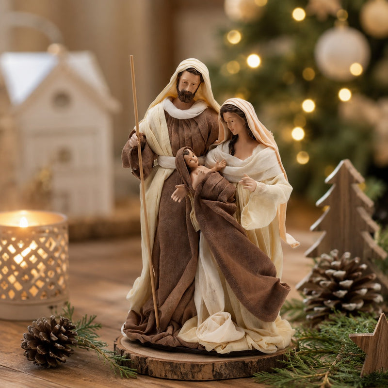 EDG Enzo De Gasperi Nativité Seigneur Noël avec socle H 28 cm Halzenut