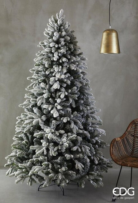 Sapin de Noël en pin Merano enneigé EDG Enzo De Gasperi H240 D148 (1796TIPS) Blanc Vert