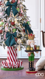 Sapin de Noël enneigé en pin de Merano EDG Enzo De Gasperi, hauteur 210 cm, profondeur 132 cm, avec 750 LED blanches et vertes