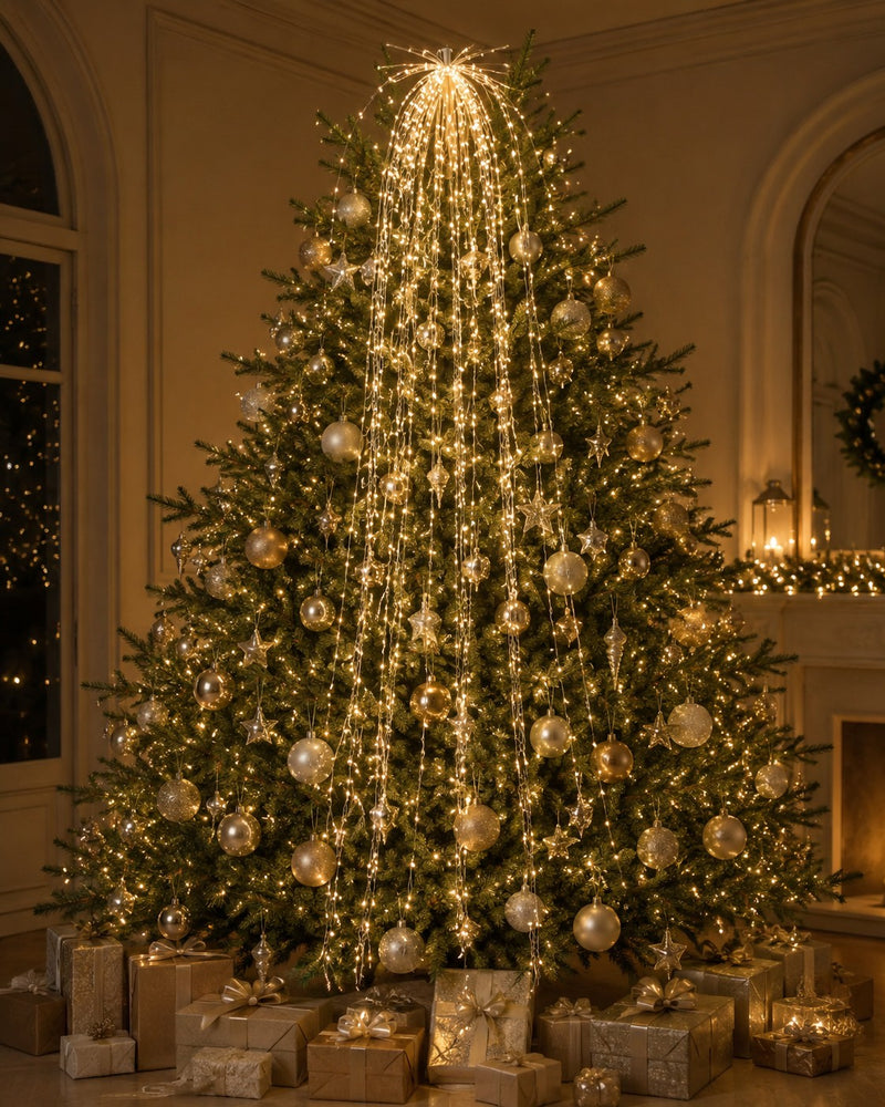 EDG Enzo De Gasperi Guirlande lumineuse de Noël à LED, 56 fils, 2016 lumières, longueur 290 cm, câble 10 m, couleur ivoire.