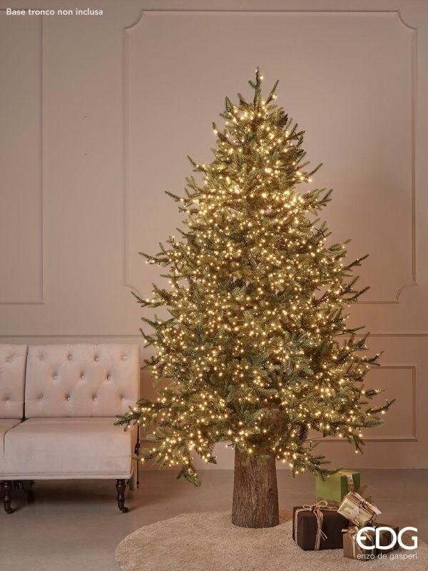 Sapin de Noël de luxe EDG Enzo De Gasperi en pin, hauteur 180 cm, diamètre 136 cm, avec 3 000 LED vertes