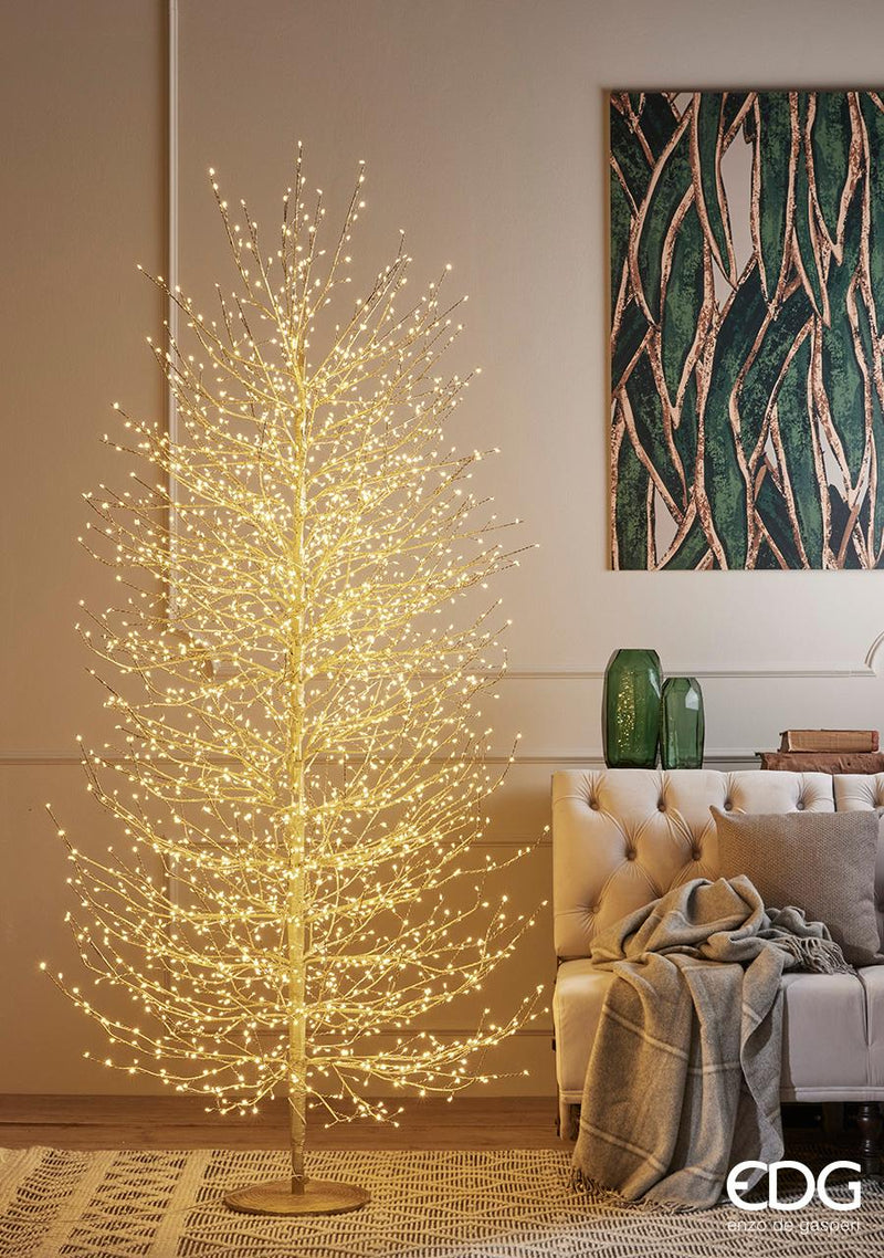 EDG Enzo De Gasperi Noël Hêtre avec socle 2 700 LED H 210 cm P 100 cm Doré