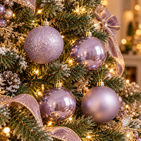 Edg Enzo De Gasperi Boules de Noël Lavande Ø10 cm – Ensemble de 4 pièces