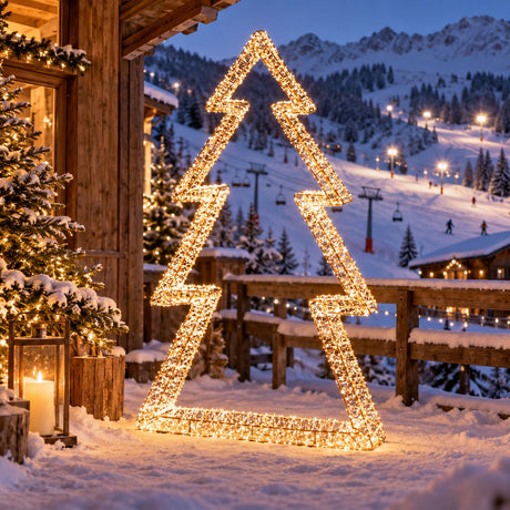 EDG Enzo De Gasperi Pin de Noël H150 cm 9600 MicroLED Ivoire Lumière Chaude – Sapin Lumineux de Noël