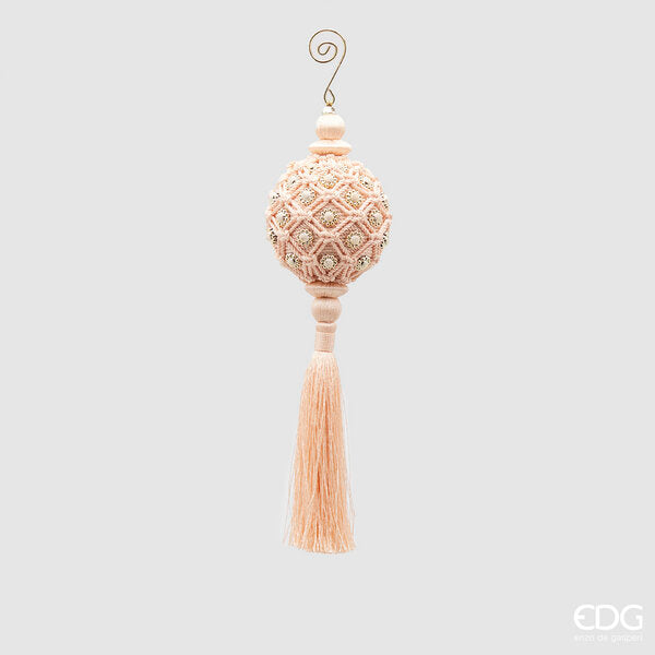 Décoration de Noël EDG Enzo De Gasperi en nappa tissé H 28 cm P 8 cm Rose