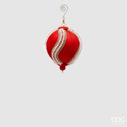 Boule de Noël en soie EDG Enzo De Gasperi Perles D 12 cm Rouge
