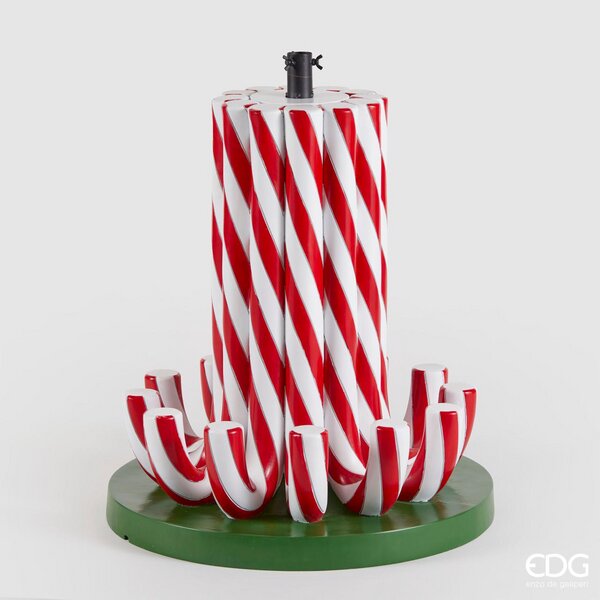 EDG Enzo De Gasperi Socle de sapin de Noël en pin Candycane H 65 cm P 60 cm Vert Rouge