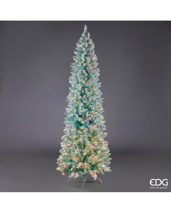 Albero di Natale Pino Candy Innevato con 480 Led H 210 Cm D 78 Cm Tiffany - OFFERTA ULTIMO PEZZO