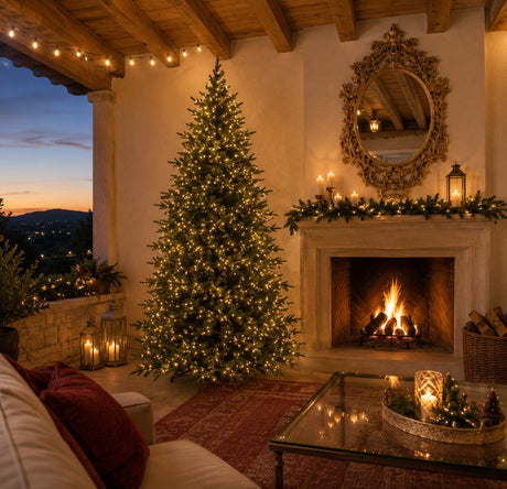 Sapin de Noël de luxe EDG Enzo De Gasperi en pin neuf avec 4 000 LED, H 240 cm, D 115 cm