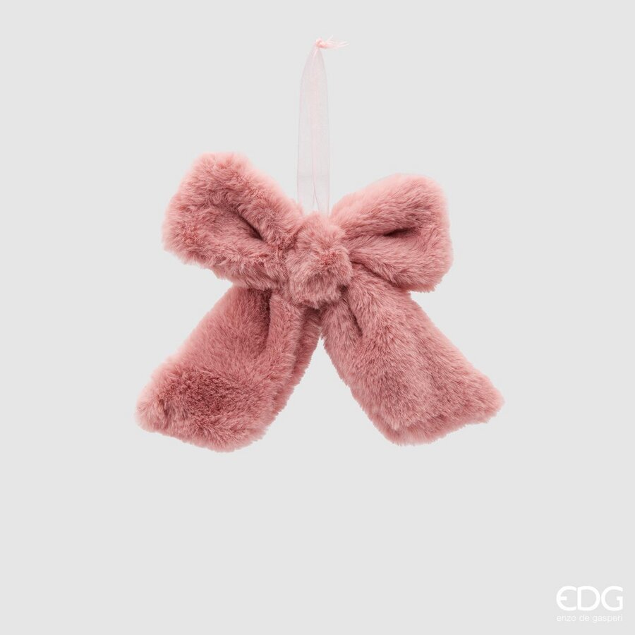 EDG Enzo De Gasperi Fiocco di Natale in Peluche Dark Pink – Decorazione Natalizia