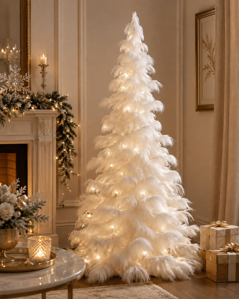EDG Enzo De Gasperi Pino Natalizio Furry H250 Ø125 cm Blanc – Sapin de Noël