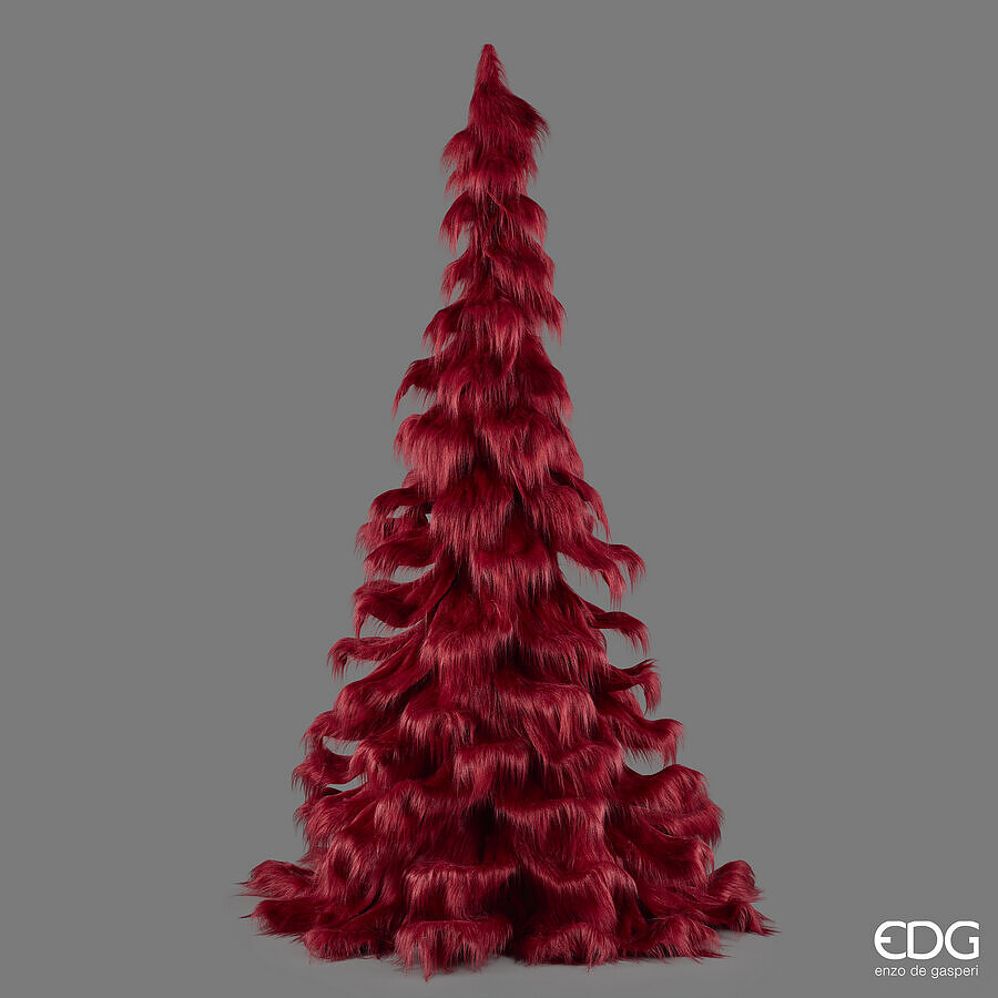 EDG Enzo De Gasperi Pino Furry Burgundy H250 Ø125 cm – Sapin de Noël Décoratif