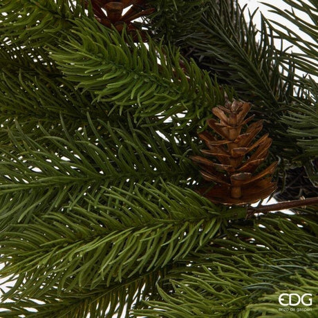 EDG Enzo De Gasperi Couronne Verte de Sapin avec Pommes de Pin Ø48 cm – Décoration de Noël