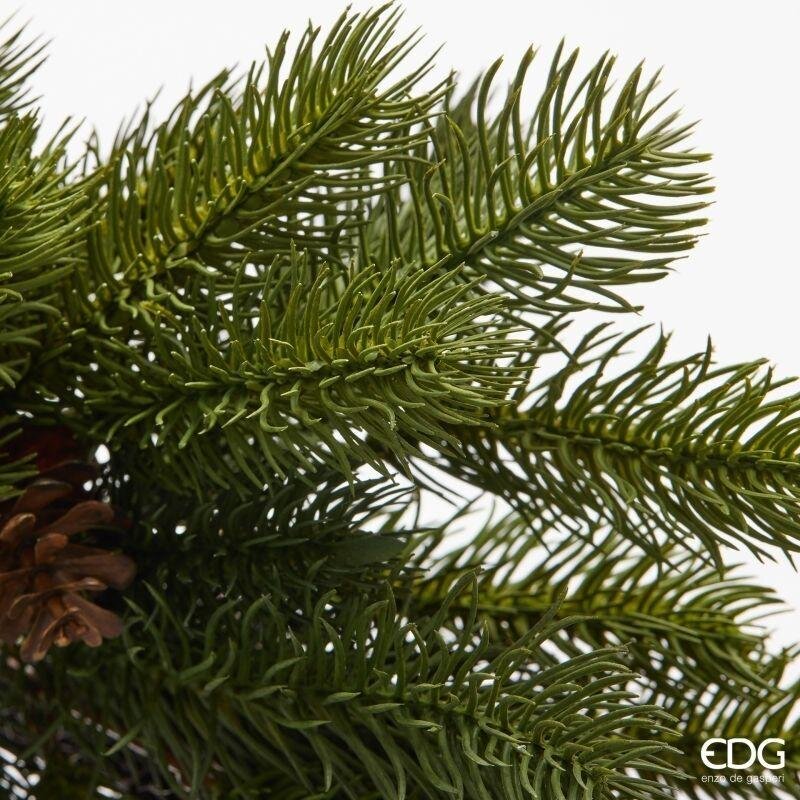 EDG Enzo De Gasperi Couronne Verte de Sapin avec Pommes de Pin Ø48 cm – Décoration de Noël