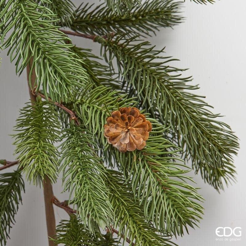 EDG Enzo De Gasperi Festone di Pino con Pigne Green L180 cm – Decorazione Artificiale di Natale