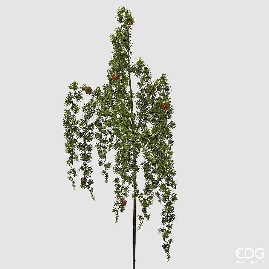EDG Enzo De Gasperi Cedro Cadente con Pigne Green L120 cm – Decorazione Artificiale di Natale