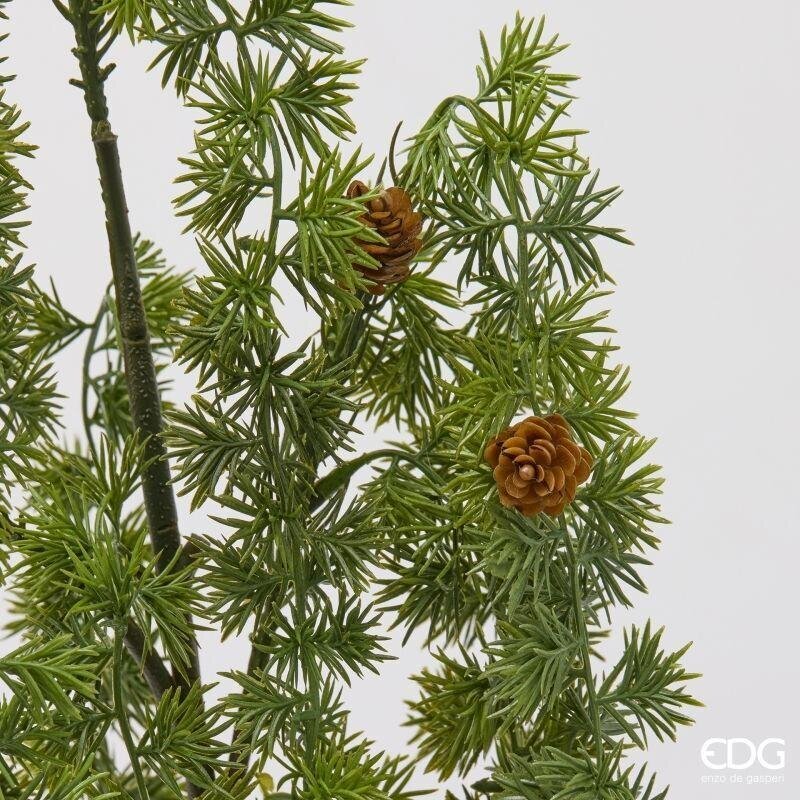 EDG Enzo De Gasperi Cedro Cadente con Pigne Green L120 cm – Decorazione Artificiale di Natale