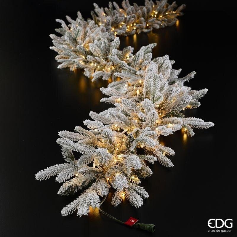 EDG Enzo De Gasperi Festone Pino Cortina Innevato 400 LED L270 cm – Festone Natalizio Luminoso