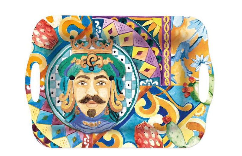 regalo italiano regalo italiano vassoio rettangolare melamina dec sicily ass h 25 cm 42 x 29 cm multicolor 1 pz ean 8021785714298