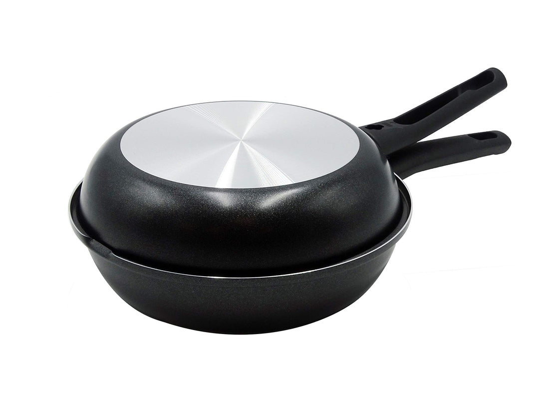 AGNELLI Four Double en Aluminium Antiadhésif avec Poignées en Bakélite D 28 cm