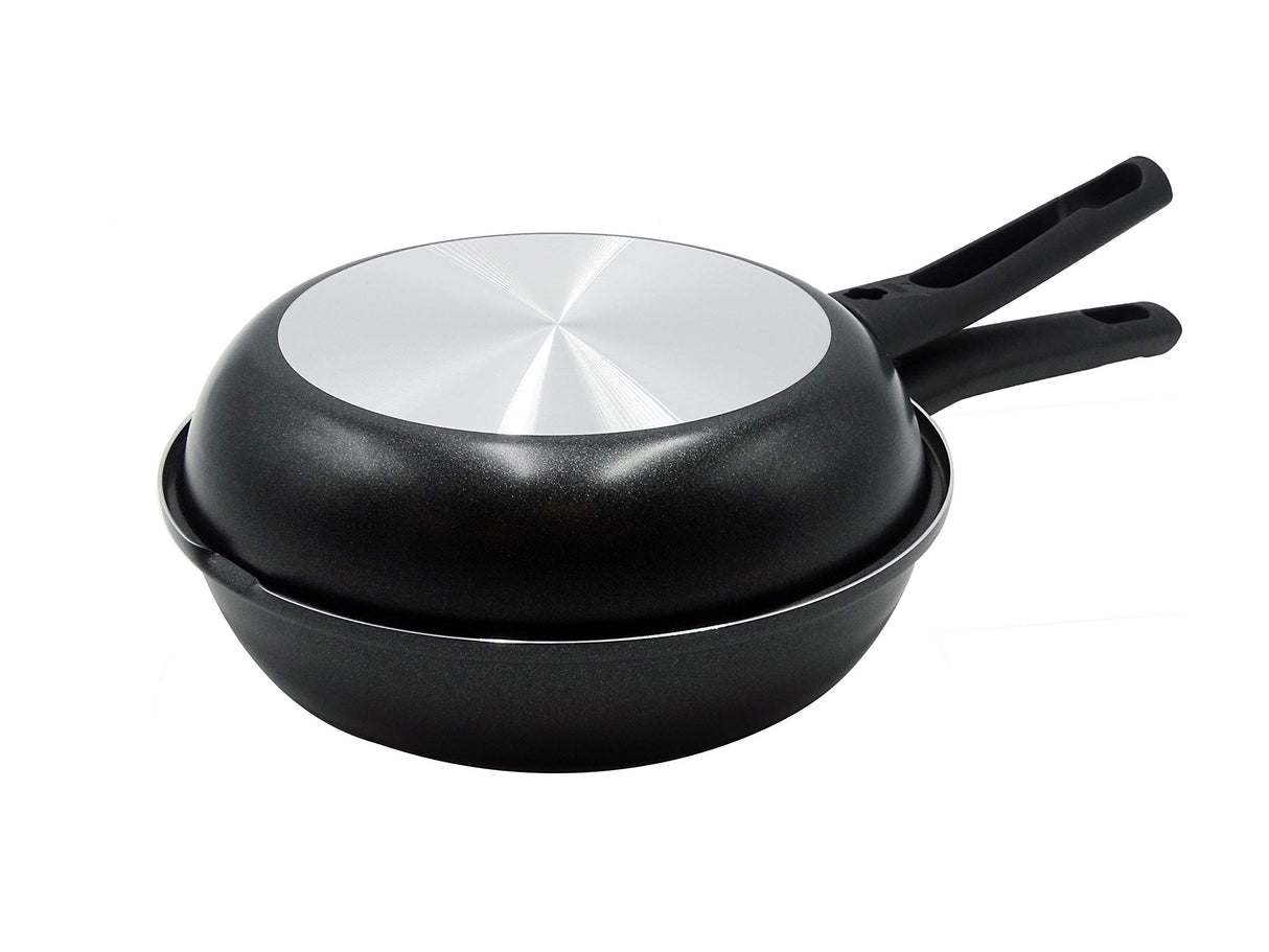 AGNELLI Four Double en Aluminium Antiadhésif avec Poignées en Bakélite D 28 cm