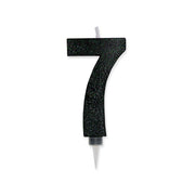 Bougie de fête Big Party numéro 7 Max Wax Sweety Black Glitter