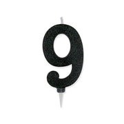 Bougie de fête Big Party numéro 9 Max Wax Sweety Black Glitter