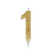 Bougie de fête Big Party numéro 1 Max Wax Sweety Gold Glitter
