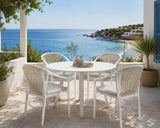 Table Ronde Extérieur Blanc Aluminium EDG Enzo De Gasperi D 100 cm H75 cm